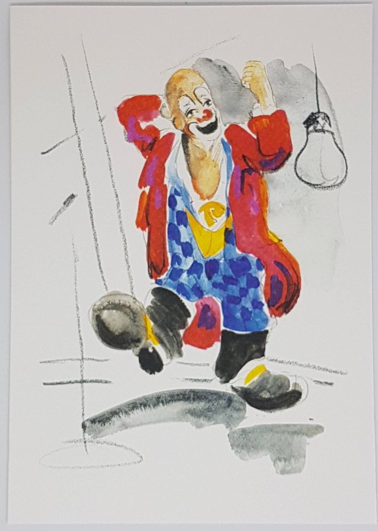 Glückwunschkarte Dancing Clown