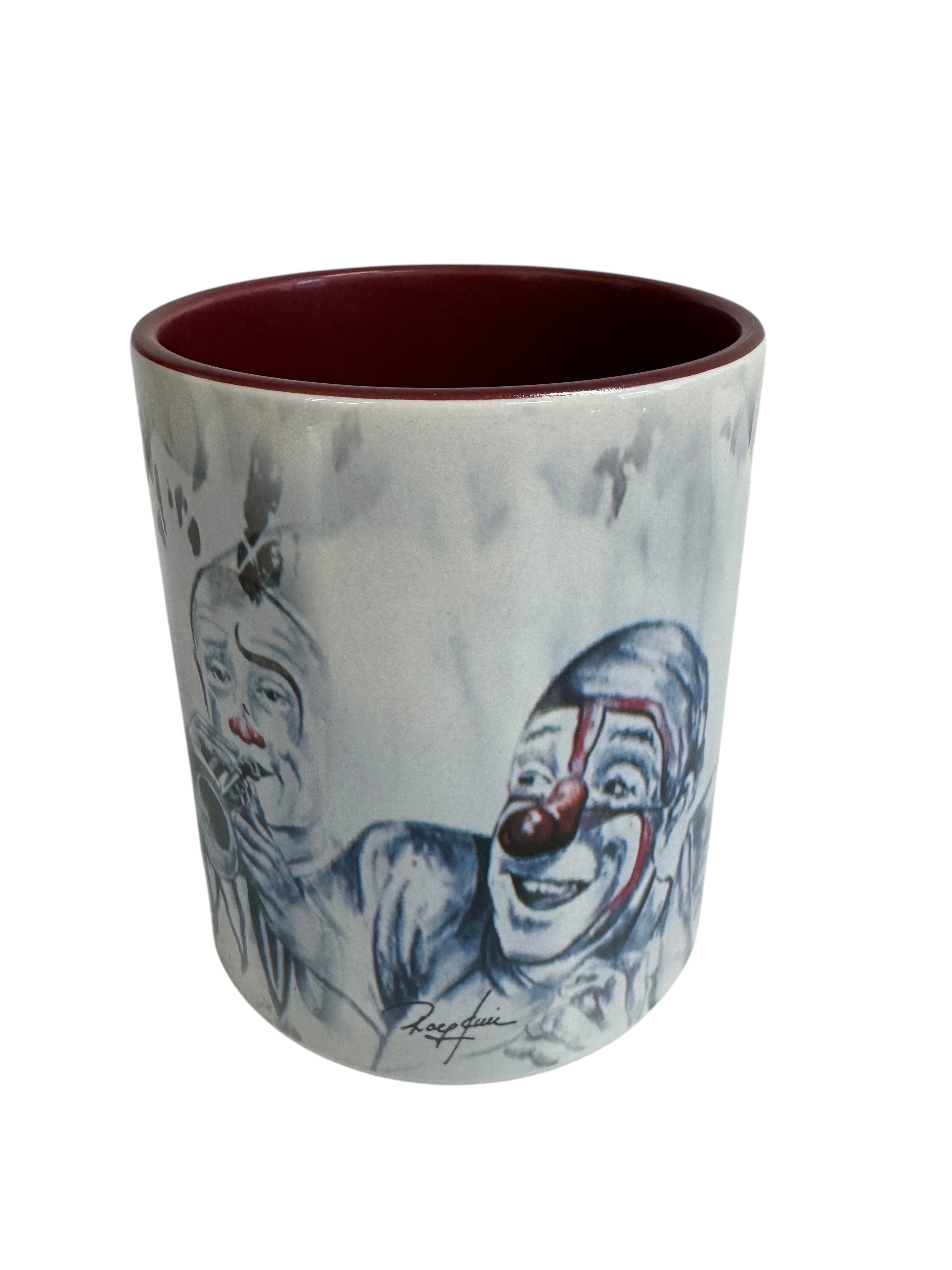 Porzellantasse "Musikclown" 30cl bordeaux