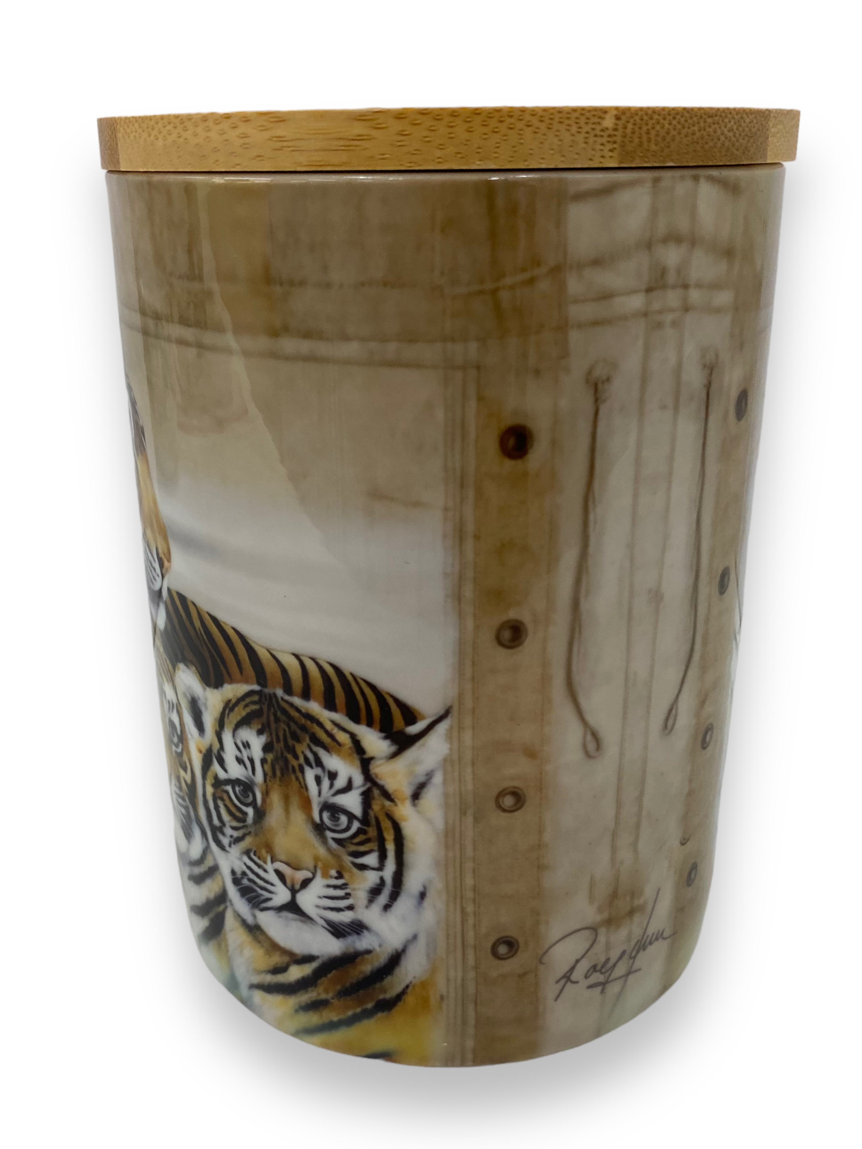 Porzellan Dose mit Deckel 750ml "Bengal Tiger"  