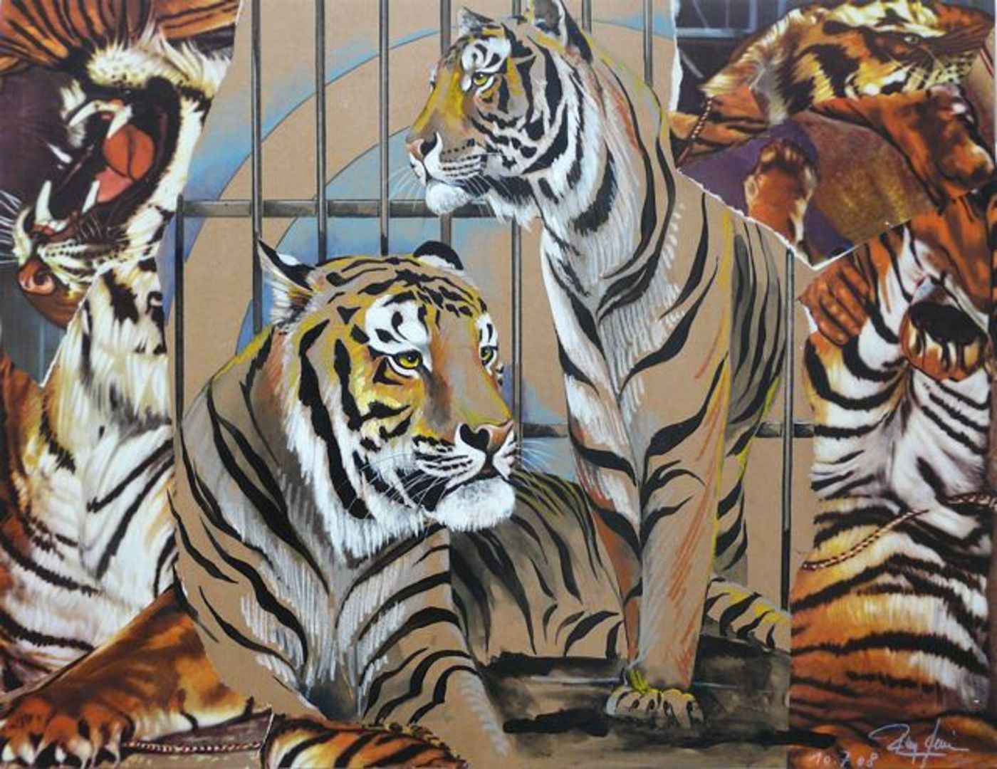 2 Tiger im Gehege