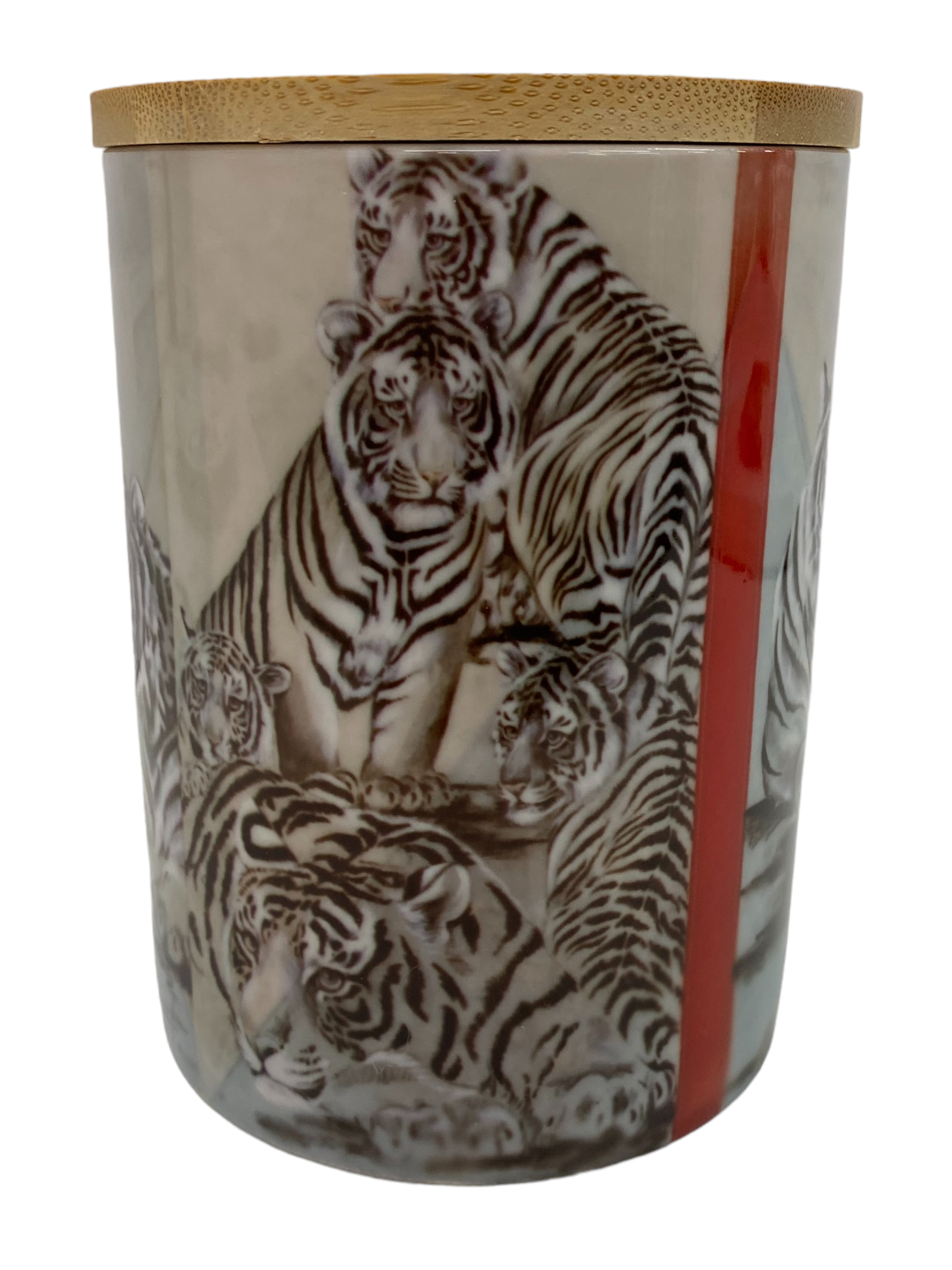 Porzellan Dose mit Deckel 750ml "Tigerfamilie" 