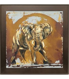 Keramikplatte mit Rahmen Elefant