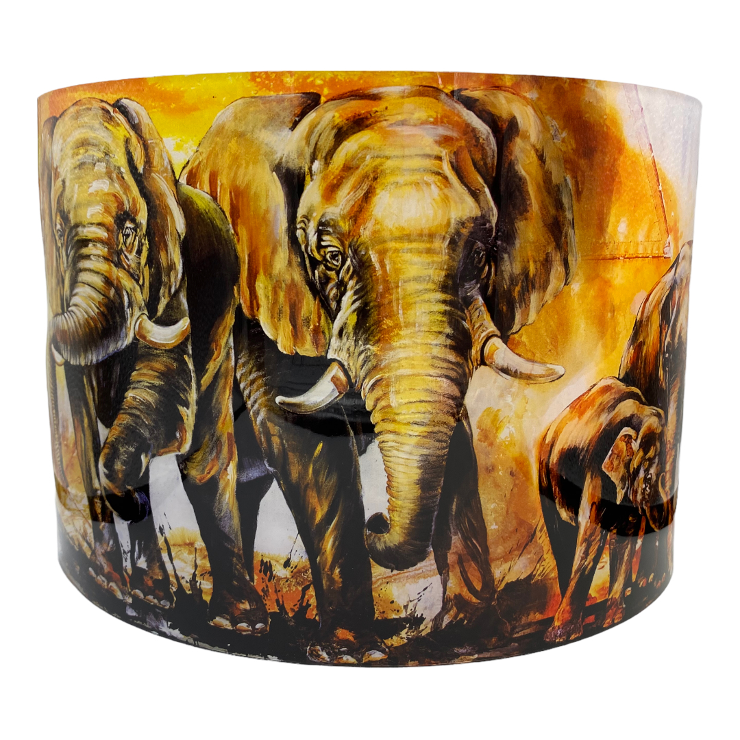 3D Bild gebogen Elefantenfamilie