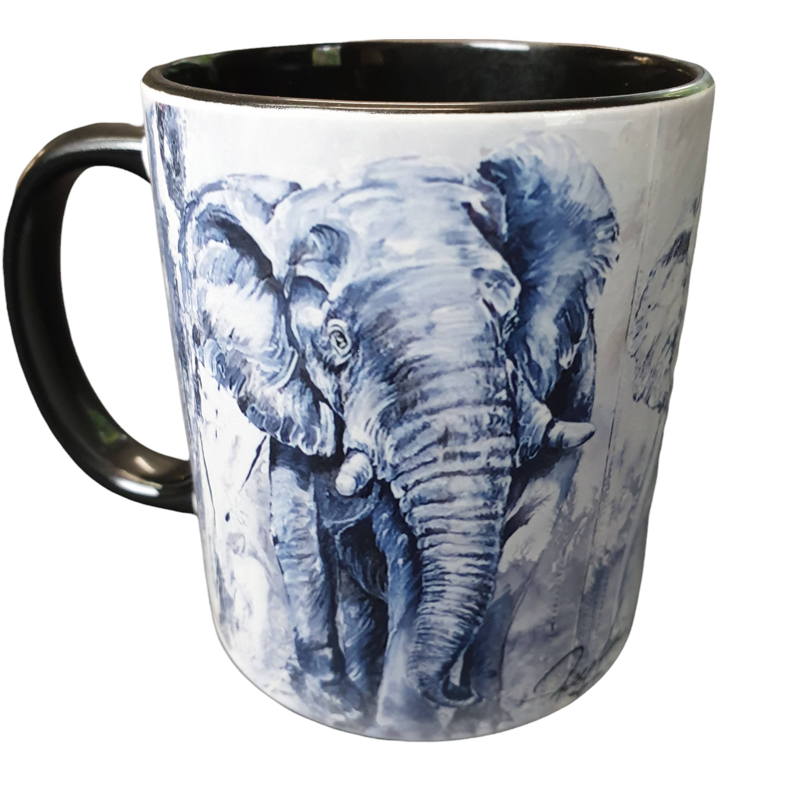 Black Porcelain Cup "Elephant" 30cl