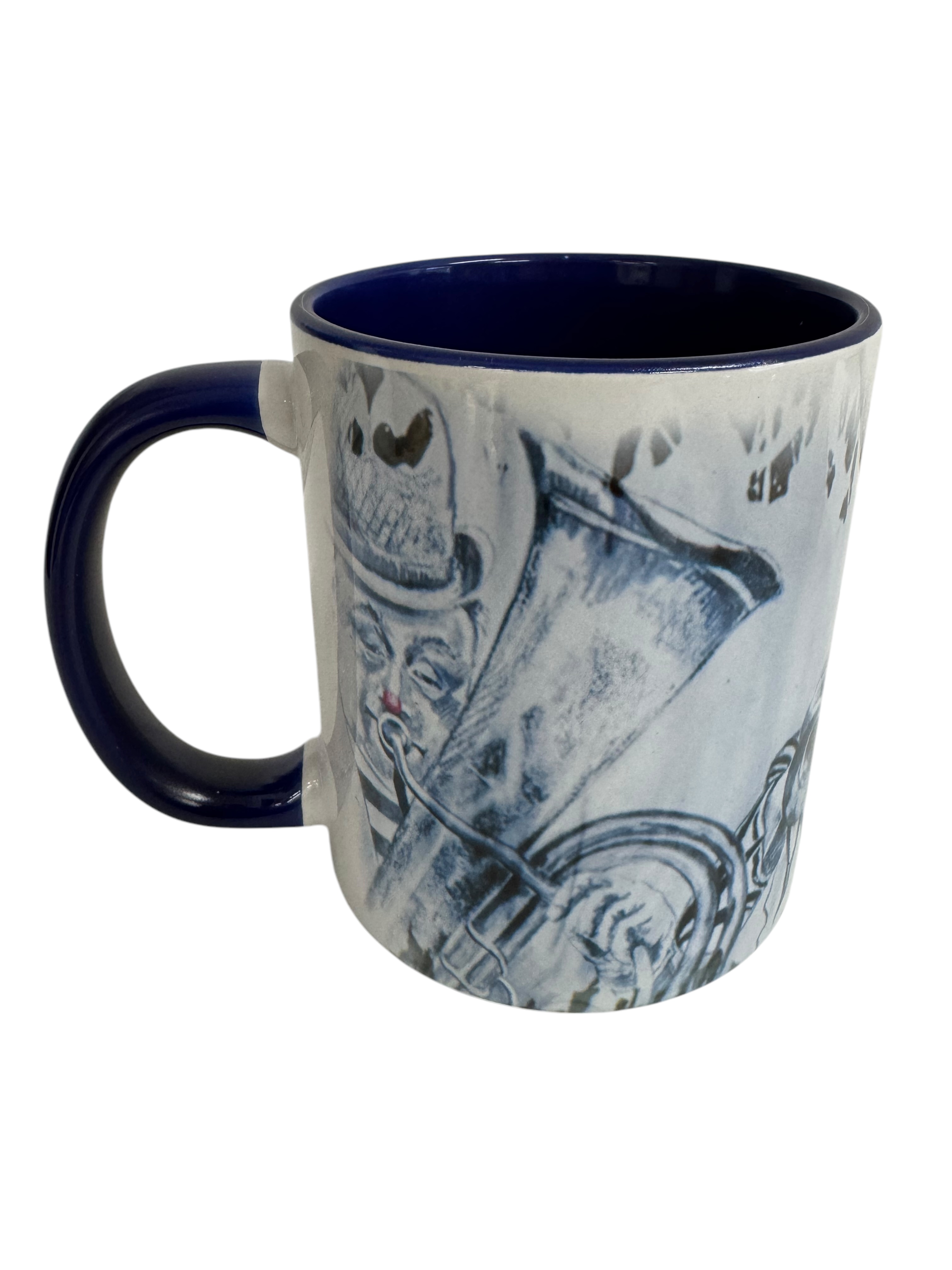 Porzellantasse "Musikclown" 30cl blau