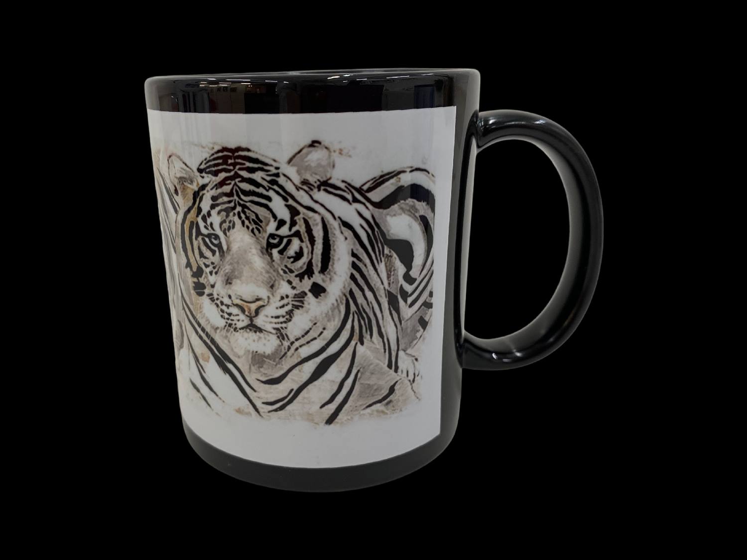 Porzellantasse "Tiger"30cl schwarz