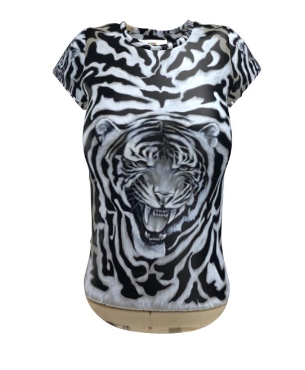Slim Fit T-Shirt Damen Tiger