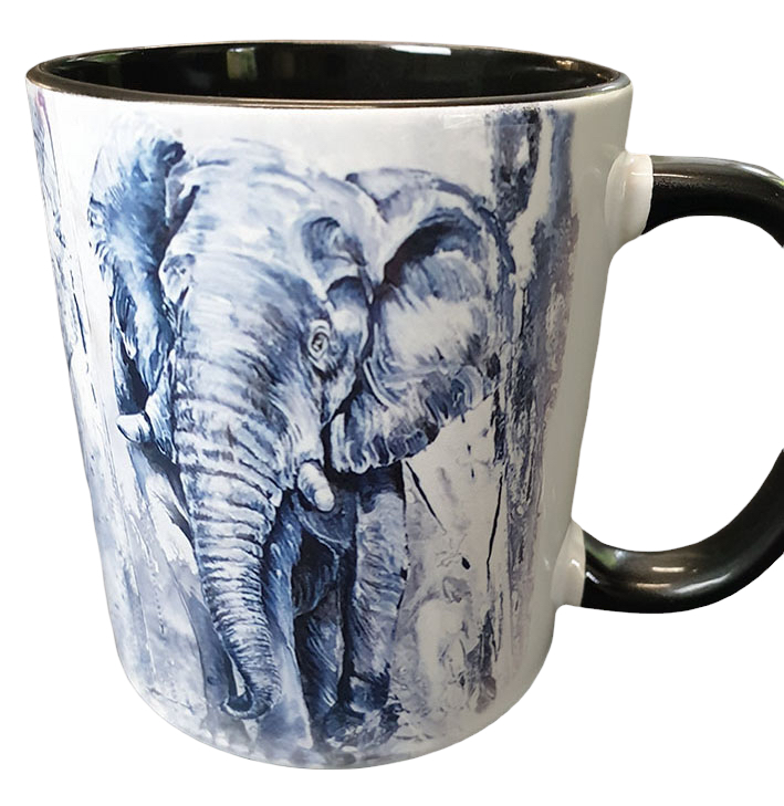 Black Porcelain Cup "Elephant" 30cl