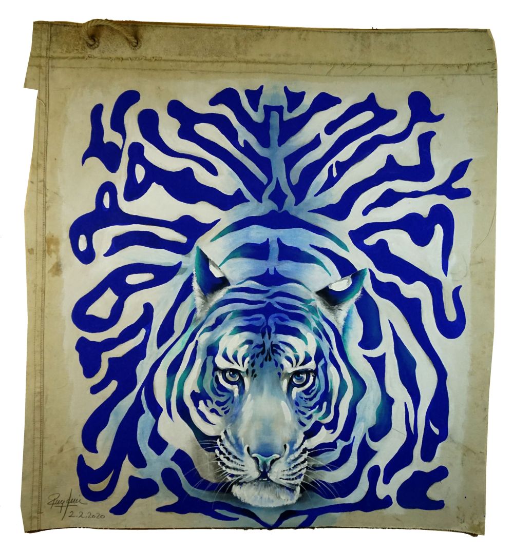 Tiger weiss/blau