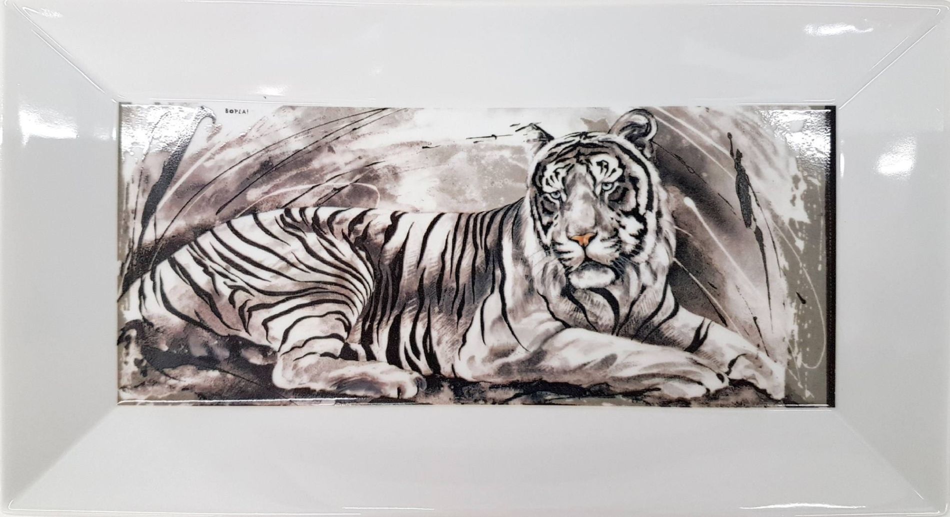 Rechteckige Porzellanplatte Tiger Asambaya AUSVERKAUFT